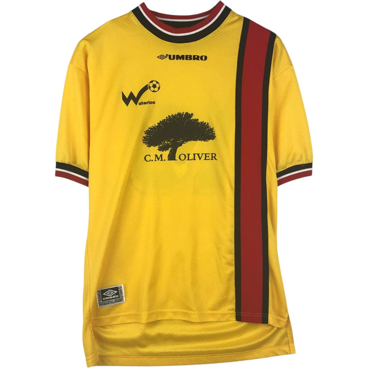 90'S Umbro Herringbone Mock Neck Soccer Uniform Game Shirt, Men's Size M (Equivalent), Vintage polyester yellow type Vintage Second Hand