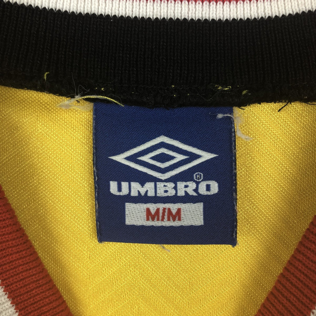 90'S Umbro Herringbone Mock Neck Soccer Uniform Game Shirt, Men's Size M (Equivalent), Vintage polyester yellow type Vintage Second Hand