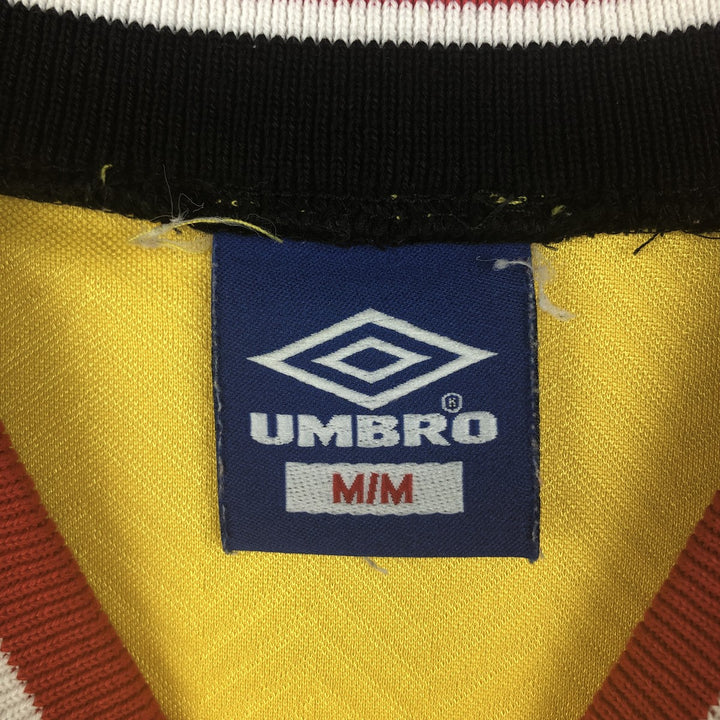 90'S Umbro Herringbone Mock Neck Soccer Uniform Game Shirt, Men's Size M (Equivalent), Vintage polyester yellow type Vintage Second Hand