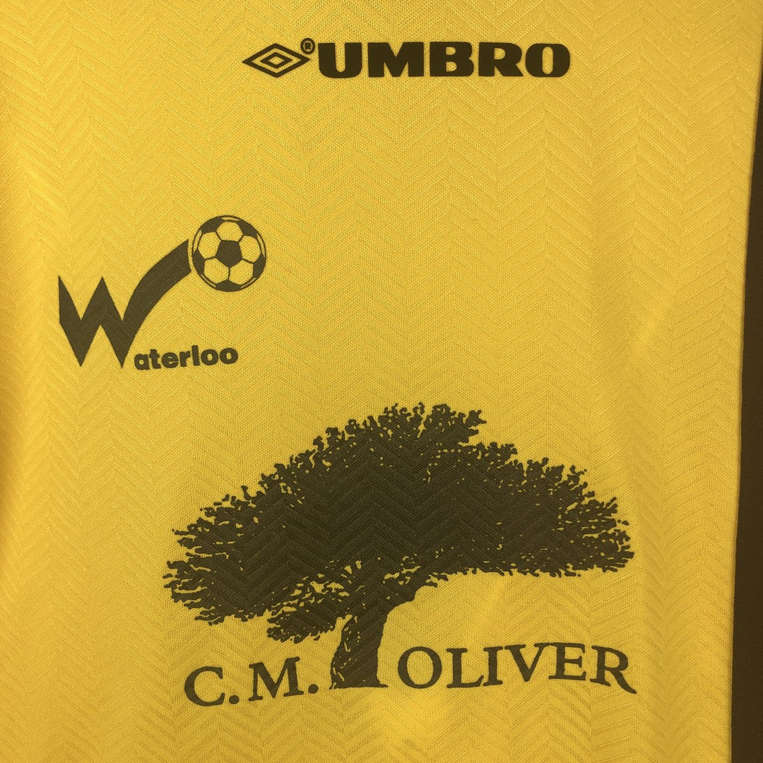 90'S Umbro Herringbone Mock Neck Soccer Uniform Game Shirt, Men's Size M (Equivalent), Vintage polyester yellow type Vintage Second Hand
