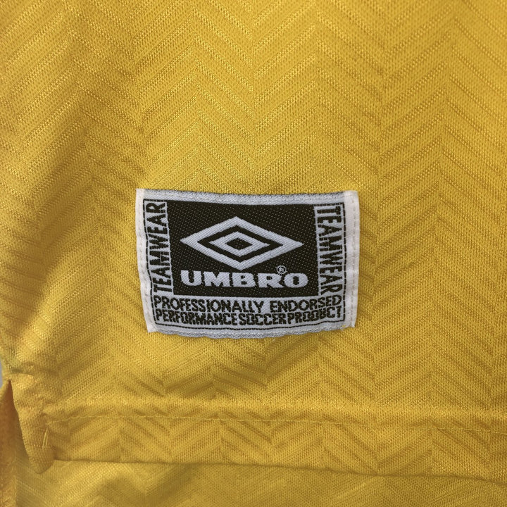 90'S Umbro Herringbone Mock Neck Soccer Uniform Game Shirt, Men's Size M (Equivalent), Vintage polyester yellow type Vintage Second Hand