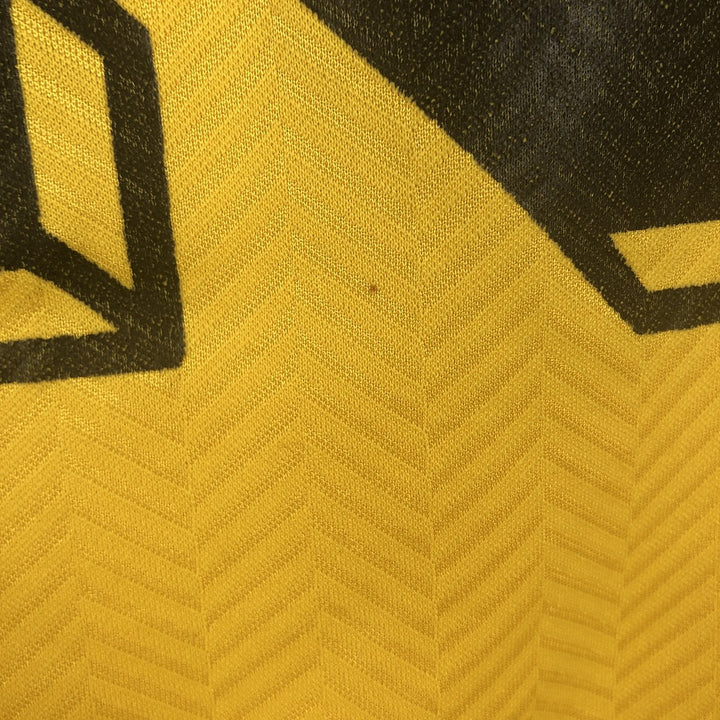 90'S Umbro Herringbone Mock Neck Soccer Uniform Game Shirt, Men's Size M (Equivalent), Vintage polyester yellow type Vintage Second Hand