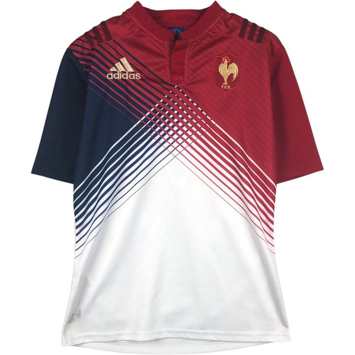 Adidas Henley neck rugby France national team game shirt, men's size L (approx.) unclear red type Vintage Second Hand