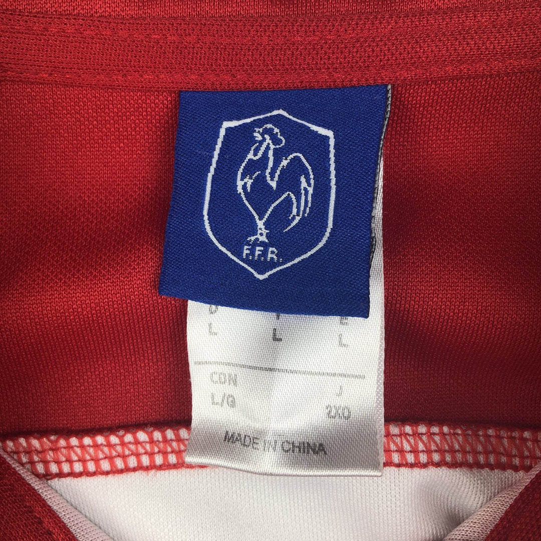 Adidas Henley neck rugby France national team game shirt, men's size L (approx.) unclear red type Vintage Second Hand