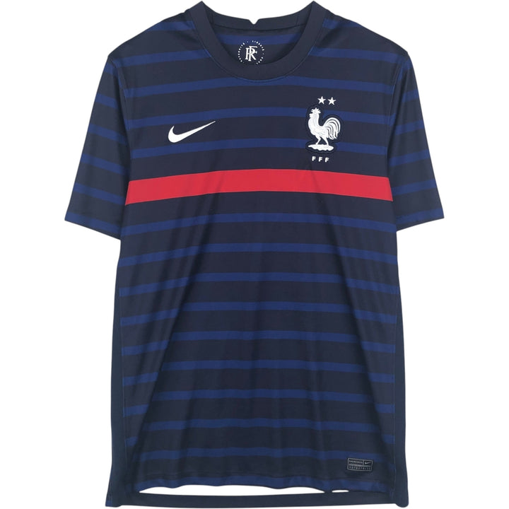 Nike DRI-FIT France National Team Border Pattern Soccer Jersey Game Shirt Men's Size M unclear navy blue type Vintage Second Hand