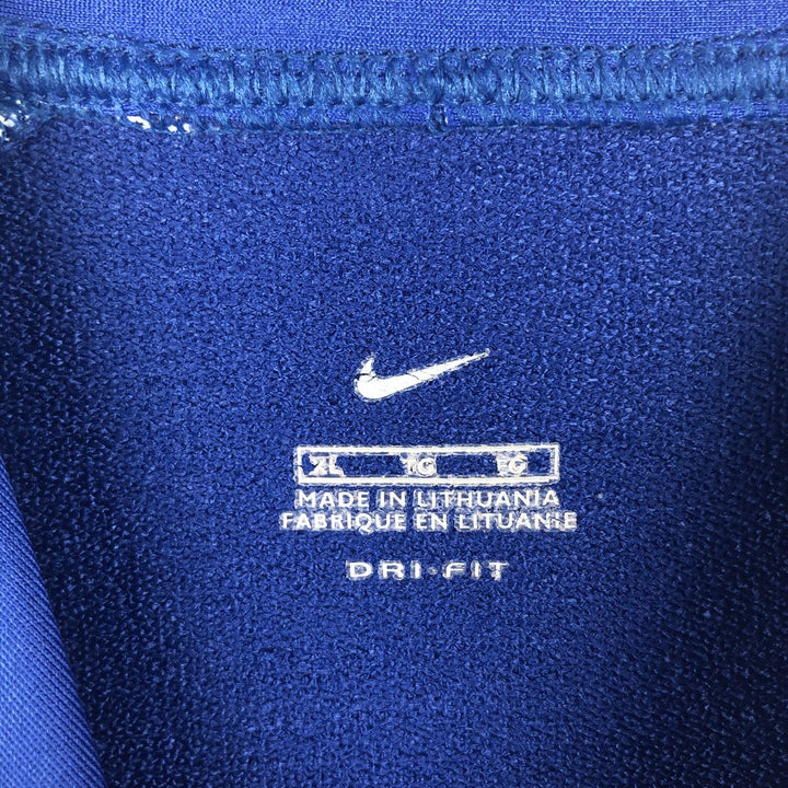 Nike DRI-FIT France National Team High-Neck Ripstop Rugby Game Shirt, Men's Size XL polyester Navy blue Vintage Second Hand