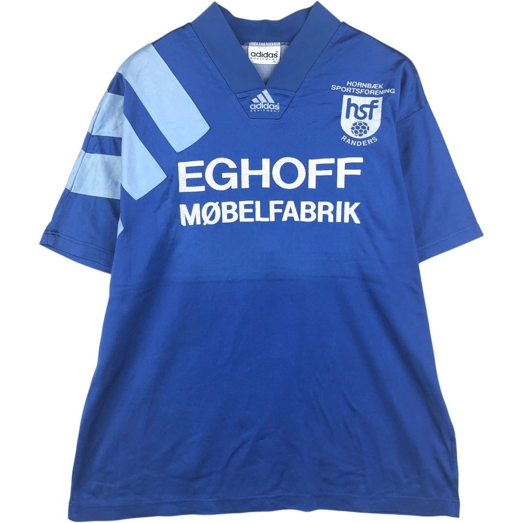 90'S Adidas EQUIPMENT V-neck soccer jersey game shirt, men's size XL equivalent, vintage. others blue type Vintage Second Hand