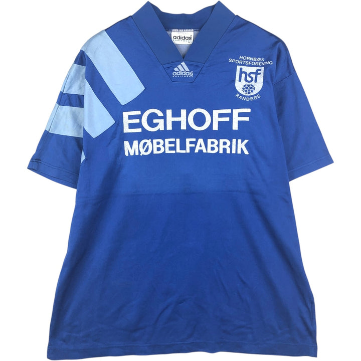 90'S Adidas EQUIPMENT V-neck soccer jersey game shirt, men's size XL equivalent, vintage. others blue type Vintage Second Hand