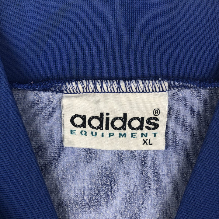 90'S Adidas EQUIPMENT V-neck soccer jersey game shirt, men's size XL equivalent, vintage. others blue type Vintage Second Hand