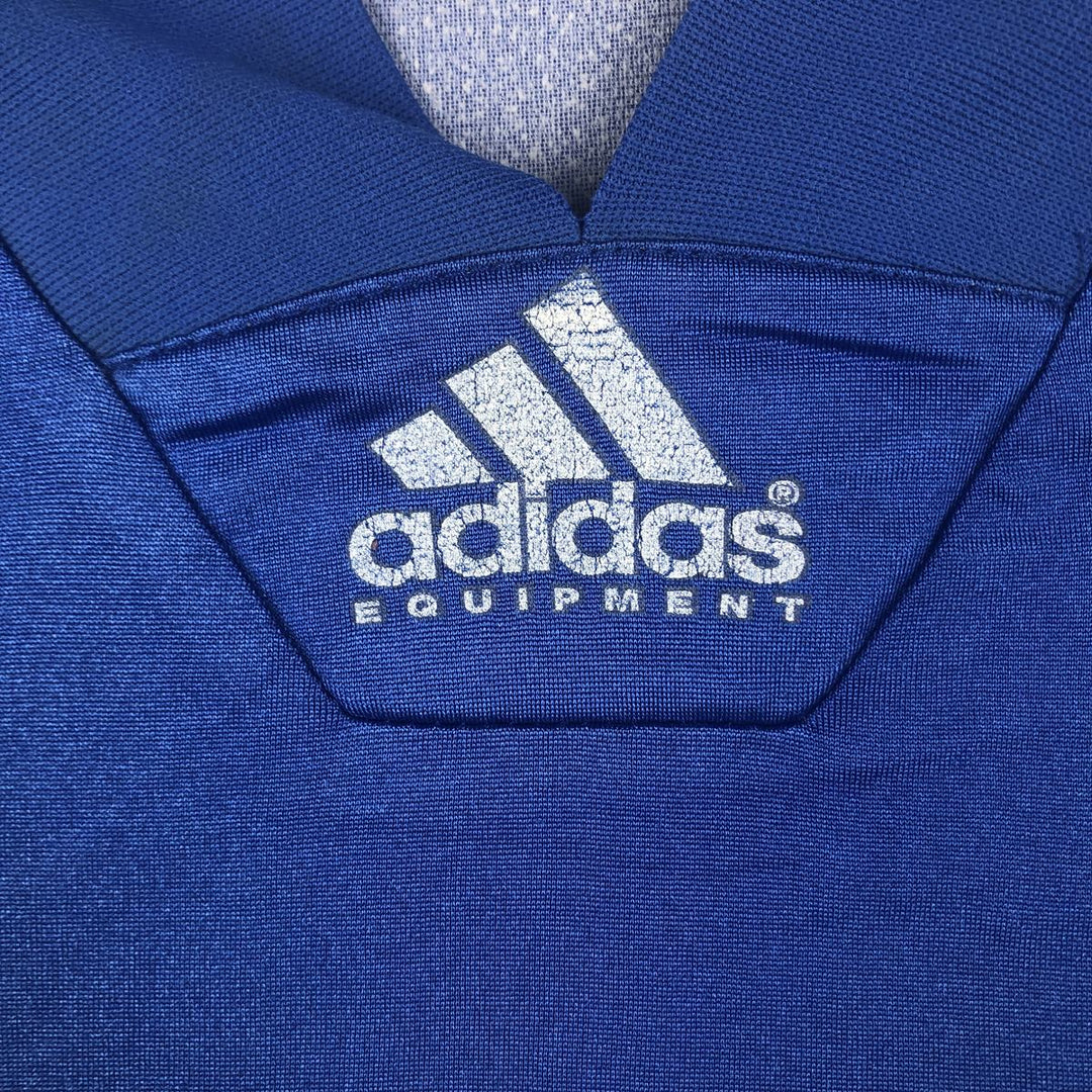 90'S Adidas EQUIPMENT V-neck soccer jersey game shirt, men's size XL equivalent, vintage. others blue type Vintage Second Hand