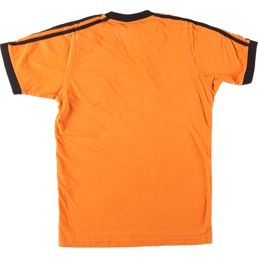 1990'S Adidas Netherlands National Team FIFA World Cup V-neck Soccer Jersey Game Shirt (Men's Size S) cotton orange type Vintage Second Hand