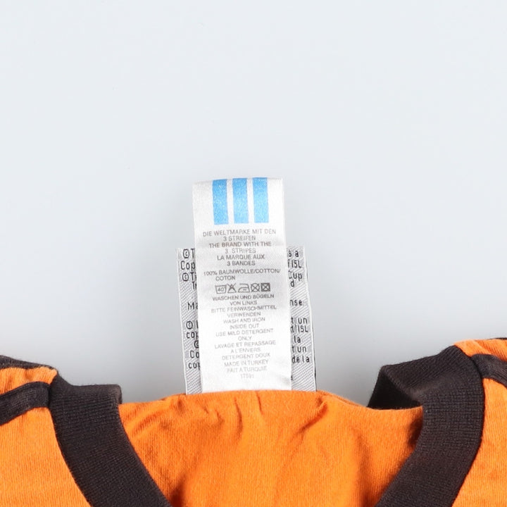 1990'S Adidas Netherlands National Team FIFA World Cup V-neck Soccer Jersey Game Shirt (Men's Size S) cotton orange type Vintage Second Hand