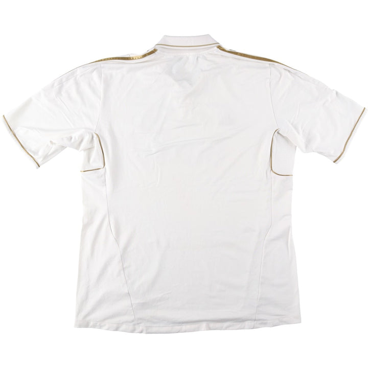 Adidas CLIMA COOL La Liga Real Madrid Open Collar Soccer Jersey Game Shirt Men's XL (approx.) polyester white type Vintage Second Hand