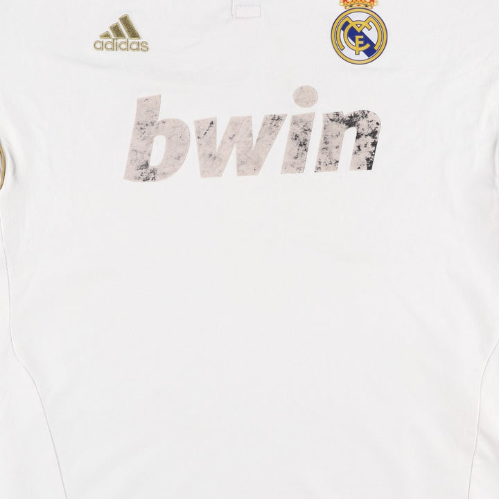 Adidas CLIMA COOL La Liga Real Madrid Open Collar Soccer Jersey Game Shirt Men's XL (approx.) polyester white type Vintage Second Hand