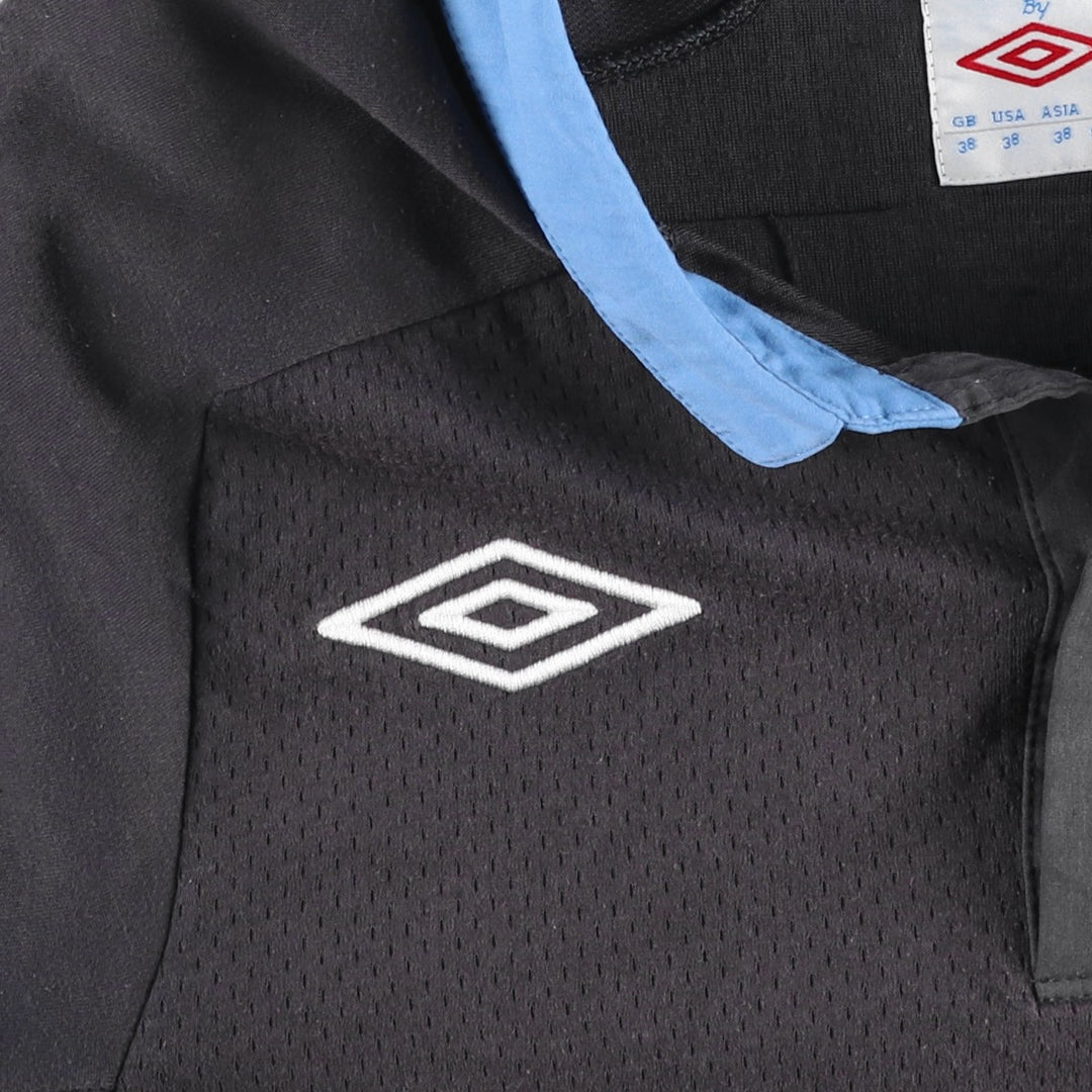 Umbro England National Team Open Collar Soccer Jersey Game Shirt (Men's Size S) polyester black type Vintage Second Hand