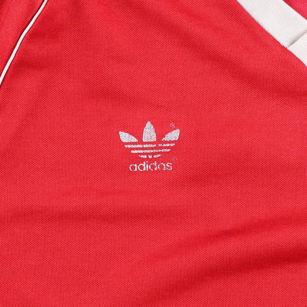 80s-90'S Adidas V-neck collared long-sleeved soccer jersey game shirt, men's size L equivalent, vintage. polyester red type Vintage Second Hand