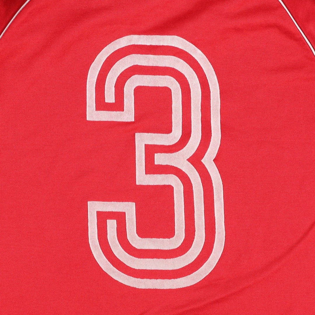 80s-90'S Adidas V-neck collared long-sleeved soccer jersey game shirt, men's size L equivalent, vintage. polyester red type Vintage Second Hand