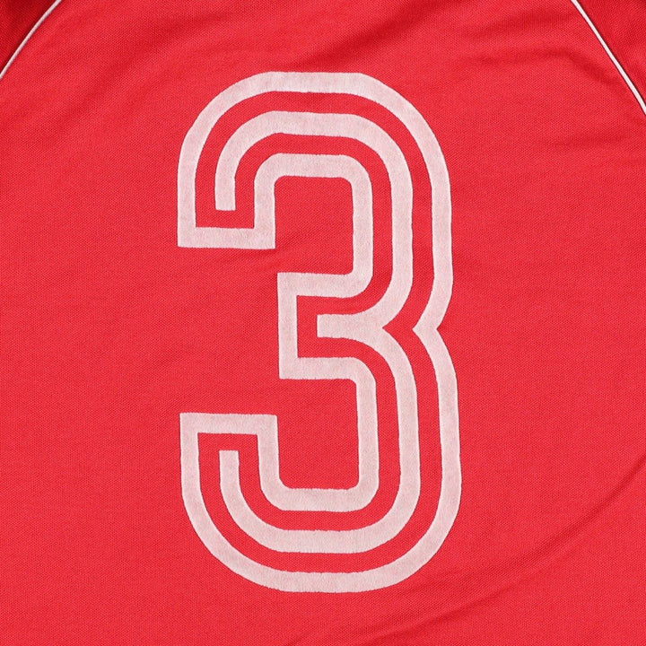 80s-90'S Adidas V-neck collared long-sleeved soccer jersey game shirt, men's size L equivalent, vintage. polyester red type Vintage Second Hand