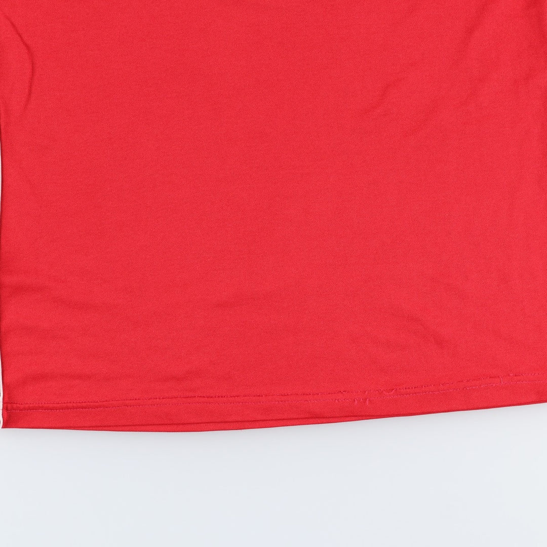 80s-90'S Adidas V-neck collared long-sleeved soccer jersey game shirt, men's size L equivalent, vintage. polyester red type Vintage Second Hand