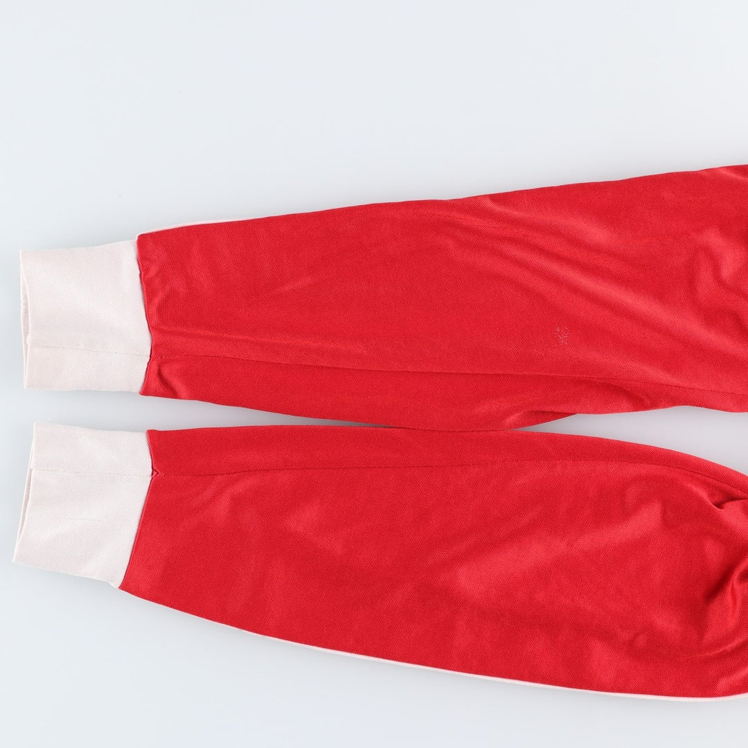 80s-90'S Adidas V-neck collared long-sleeved soccer jersey game shirt, men's size L equivalent, vintage. polyester red type Vintage Second Hand