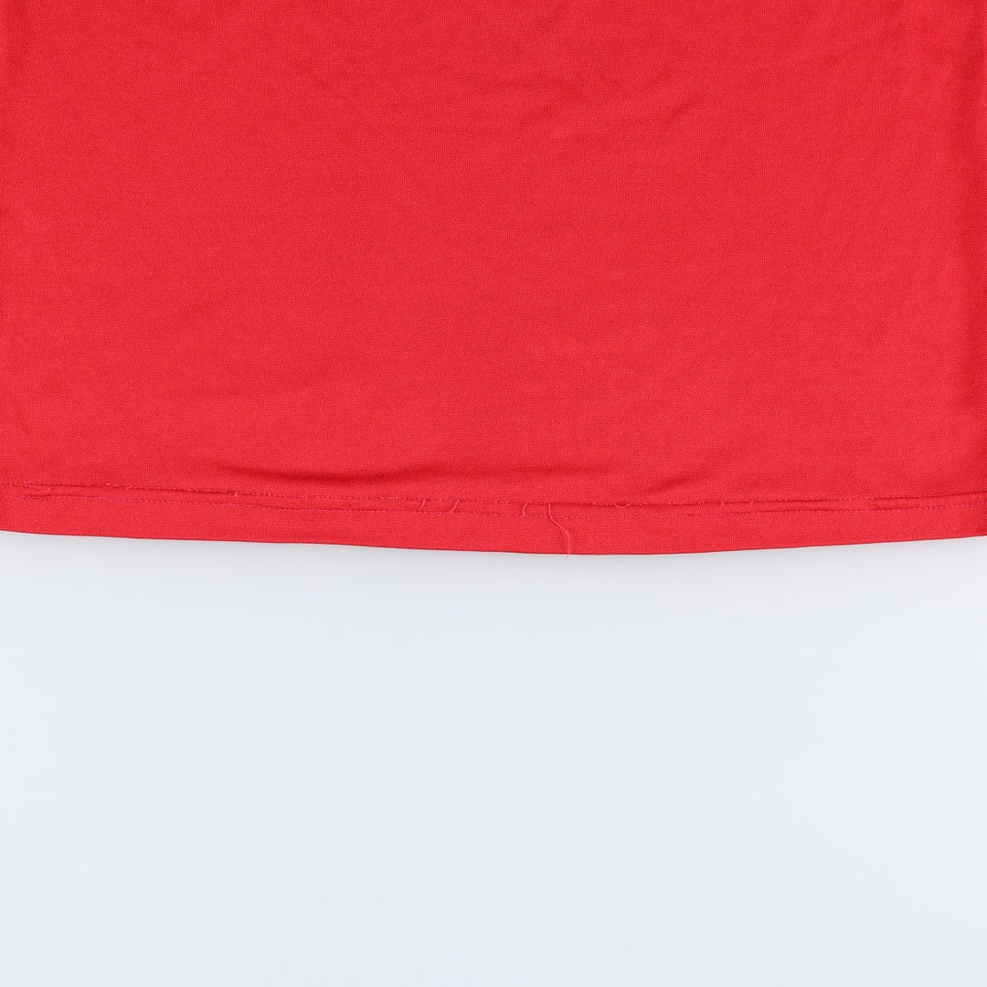 80s-90'S Adidas V-neck collared long-sleeved soccer jersey game shirt, men's size L equivalent, vintage. polyester red type Vintage Second Hand