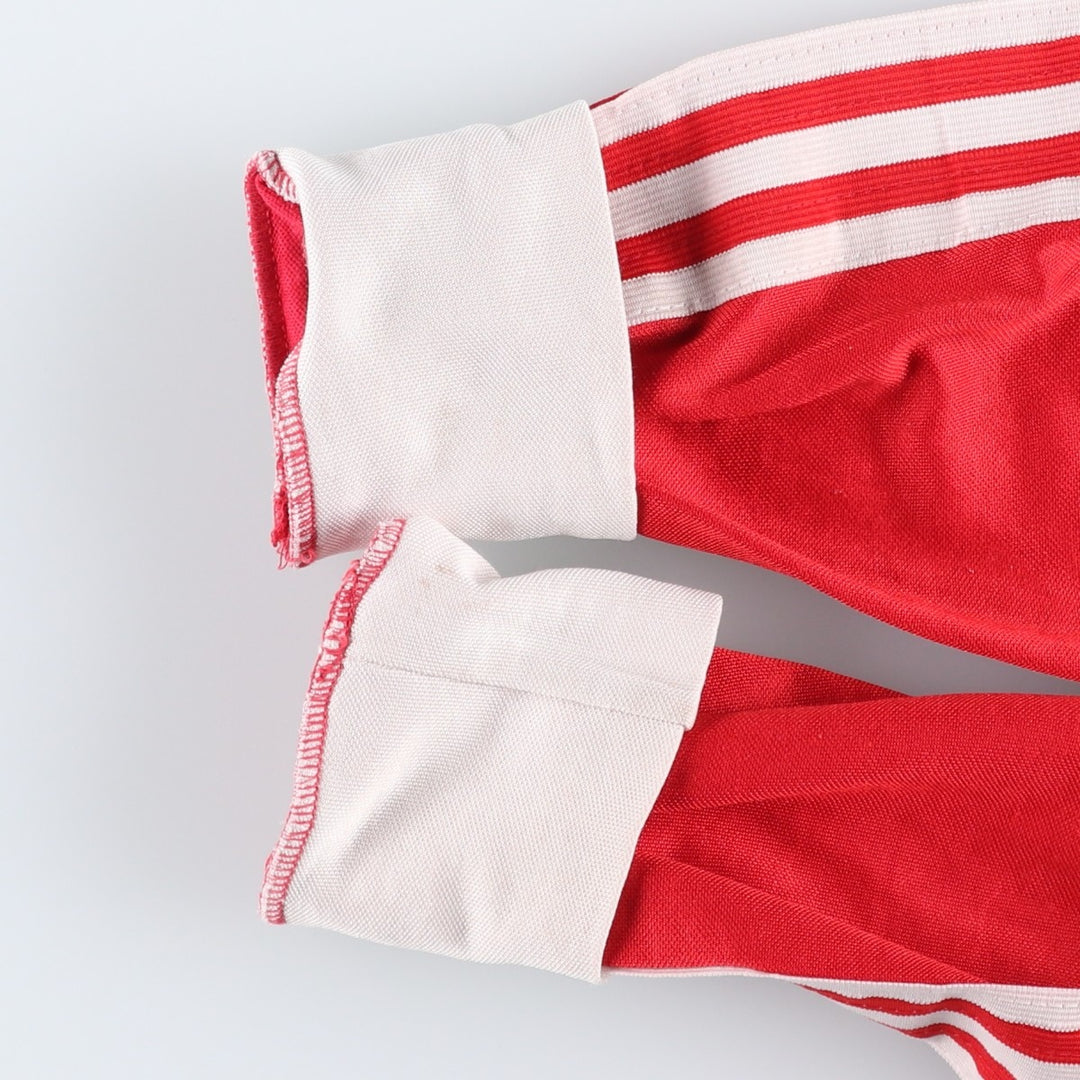80s-90'S Adidas V-neck collared long-sleeved soccer jersey game shirt, men's size L equivalent, vintage. polyester red type Vintage Second Hand