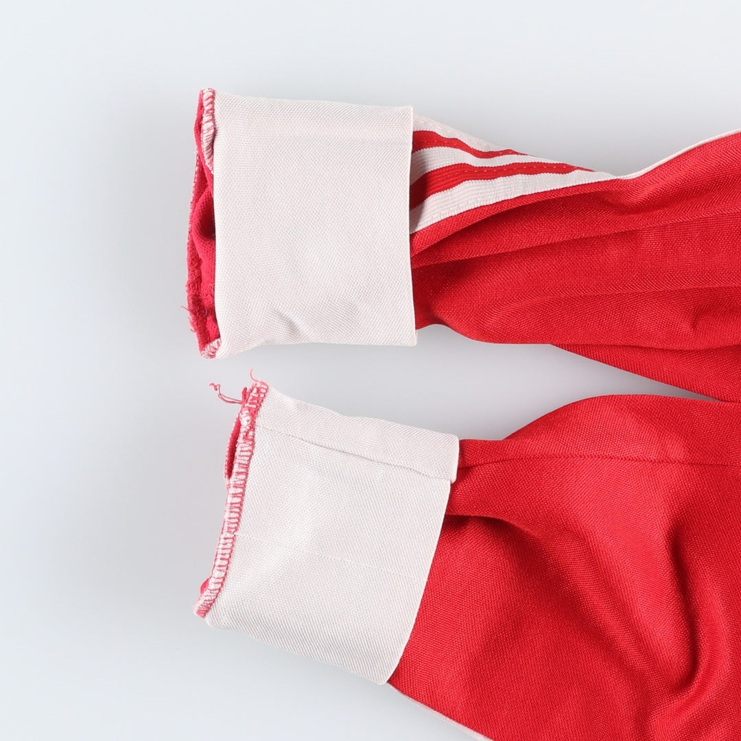 80s-90'S Adidas V-neck collared long-sleeved soccer jersey game shirt, men's size L equivalent, vintage. polyester red type Vintage Second Hand