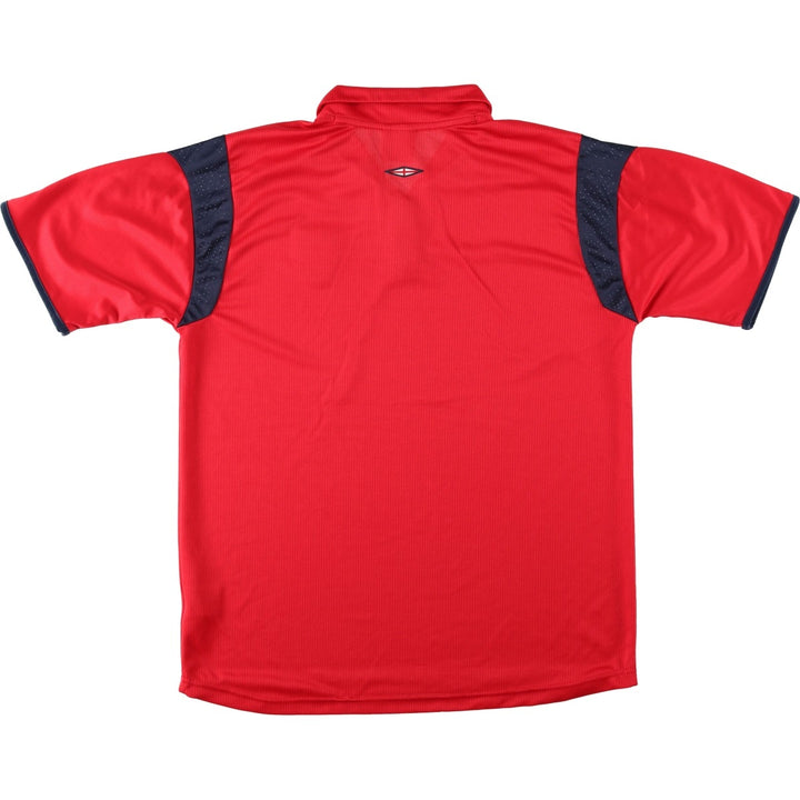 Umbro England National Team Collared Half-Zip Soccer Jersey Game Shirt Men's Size L polyester red type Vintage Second Hand