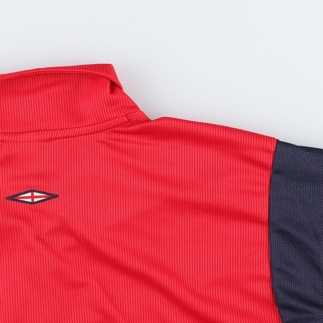 Umbro England National Team Collared Half-Zip Soccer Jersey Game Shirt Men's Size L polyester red type Vintage Second Hand