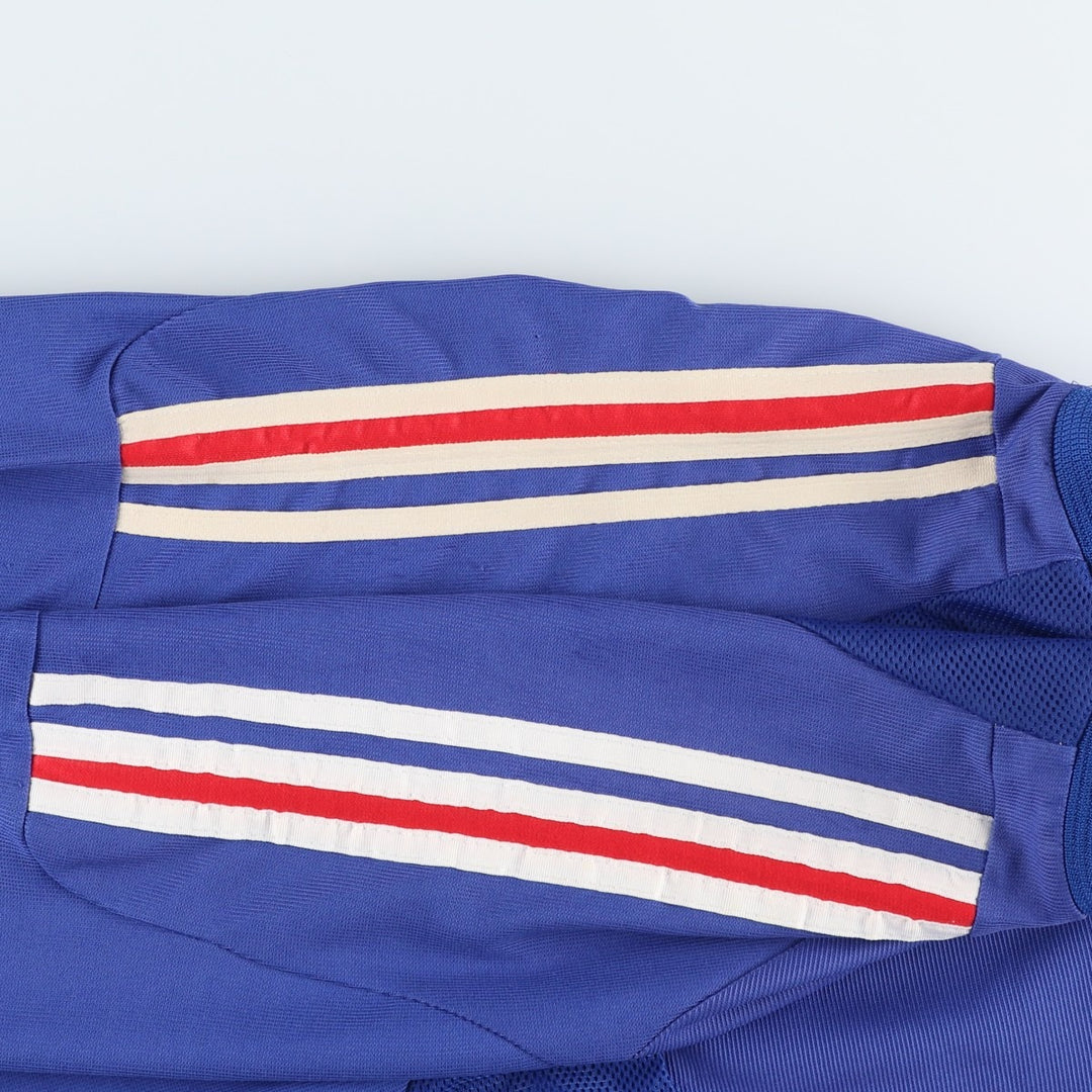 90s-00'S Adidas France National Team Tricolor Mesh V-Neck Soccer Jersey Game Shirt unclear Navy blue Vintage Second Hand