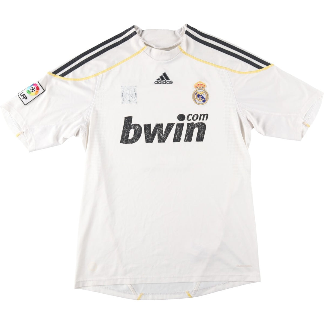 00'S Adidas LA LIGA REAL MADRID Soccer Jersey Game Shirt Men's L Size polyester white type Vintage Second Hand