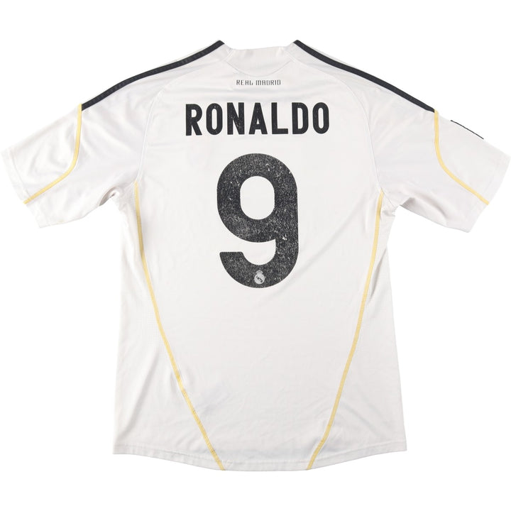 00'S Adidas LA LIGA REAL MADRID Soccer Jersey Game Shirt Men's L Size polyester white type Vintage Second Hand