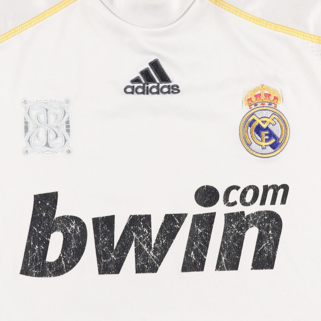 00'S Adidas LA LIGA REAL MADRID Soccer Jersey Game Shirt Men's L Size polyester white type Vintage Second Hand