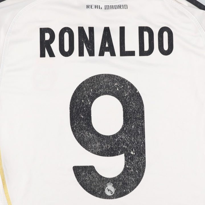 00'S Adidas LA LIGA REAL MADRID Soccer Jersey Game Shirt Men's L Size polyester white type Vintage Second Hand