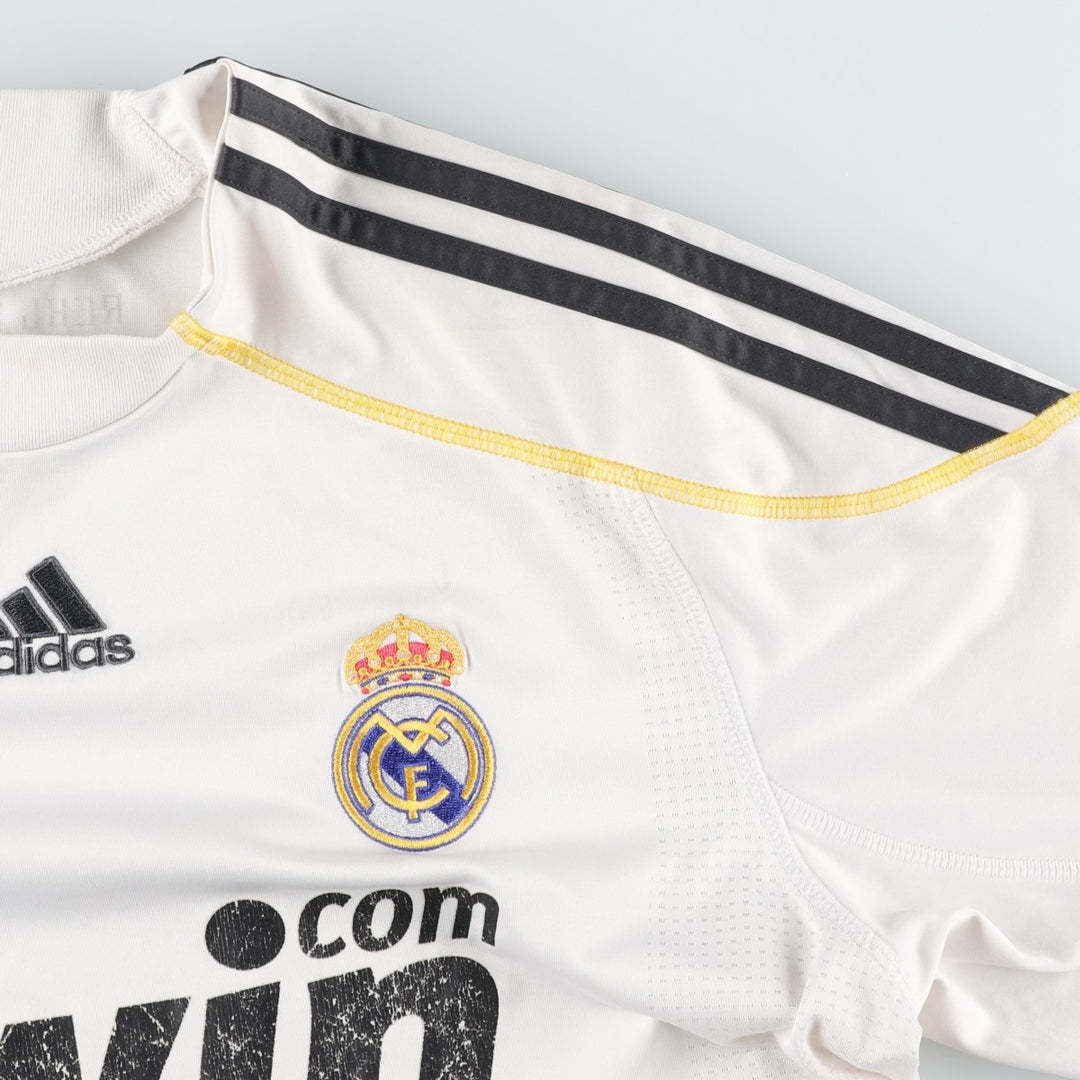 00'S Adidas LA LIGA REAL MADRID Soccer Jersey Game Shirt Men's L Size polyester white type Vintage Second Hand