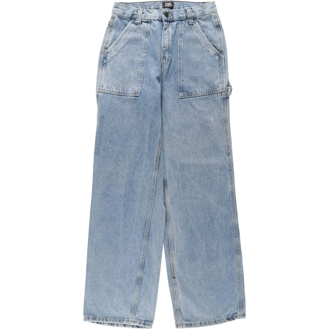 Simple Society Denim Painter Pants, Women's Size L (equivalent to W28) cotton blue type Vintage Second Hand