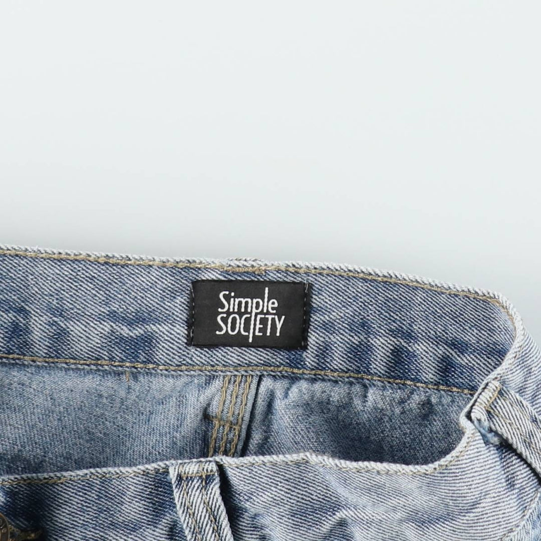Simple Society Denim Painter Pants, Women's Size L (equivalent to W28) cotton blue type Vintage Second Hand