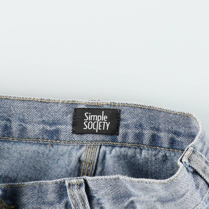 Simple Society Denim Painter Pants, Women's Size L (equivalent to W28) cotton blue type Vintage Second Hand