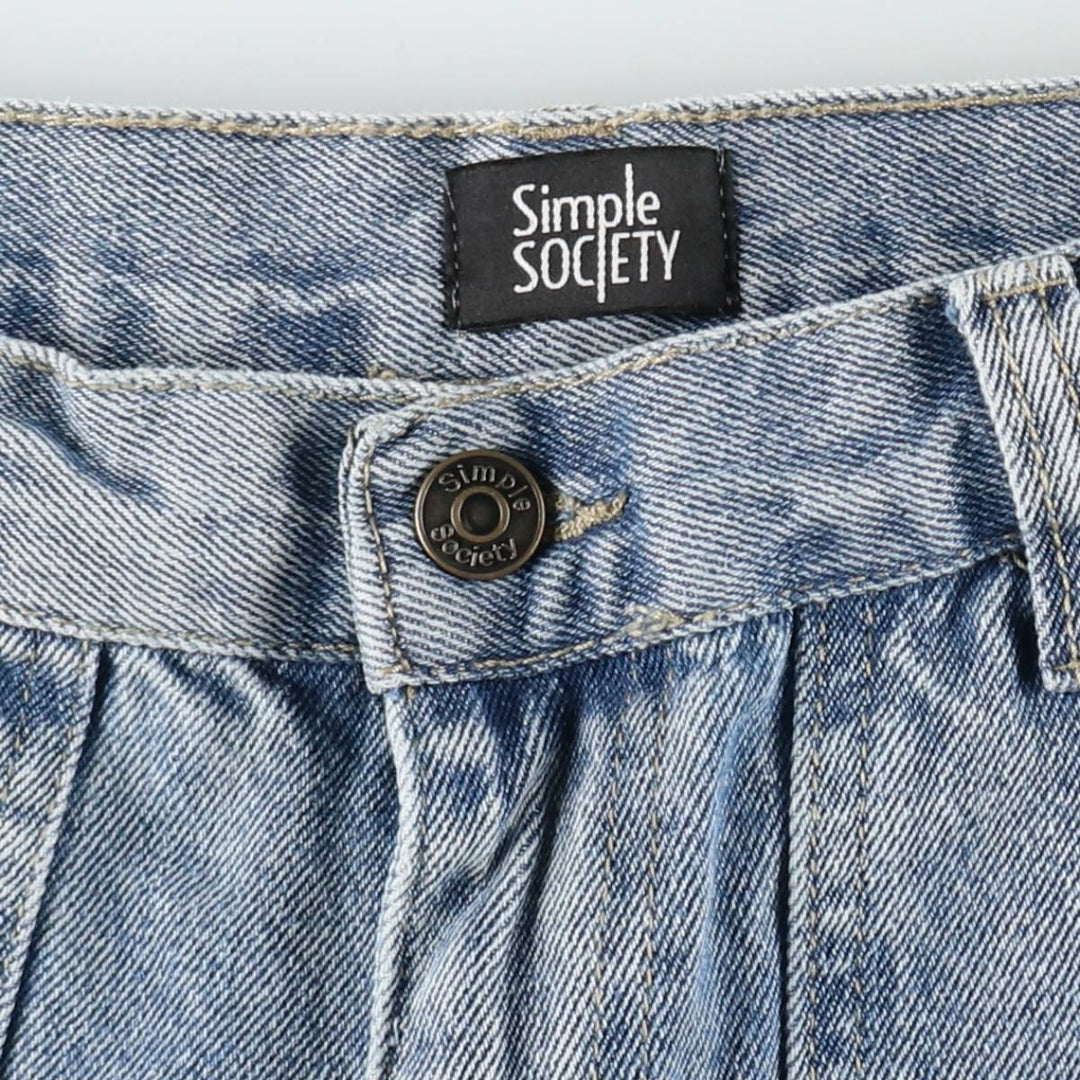 Simple Society Denim Painter Pants, Women's Size L (equivalent to W28) cotton blue type Vintage Second Hand