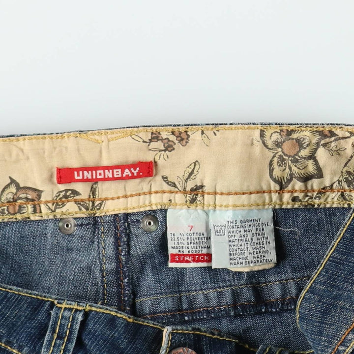 UNIONBAY Flare Cut Denim Pants, Women's Size L (equivalent to W29) cotton blue type Vintage Second Hand