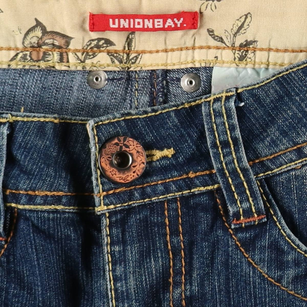UNIONBAY Flare Cut Denim Pants, Women's Size L (equivalent to W29) cotton blue type Vintage Second Hand