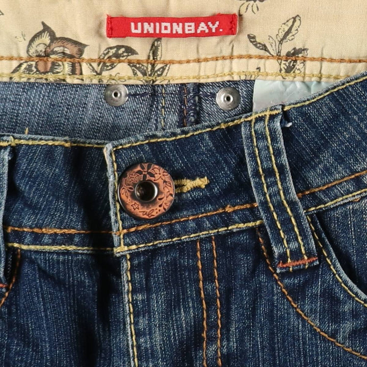 UNIONBAY Flare Cut Denim Pants, Women's Size L (equivalent to W29) cotton blue type Vintage Second Hand