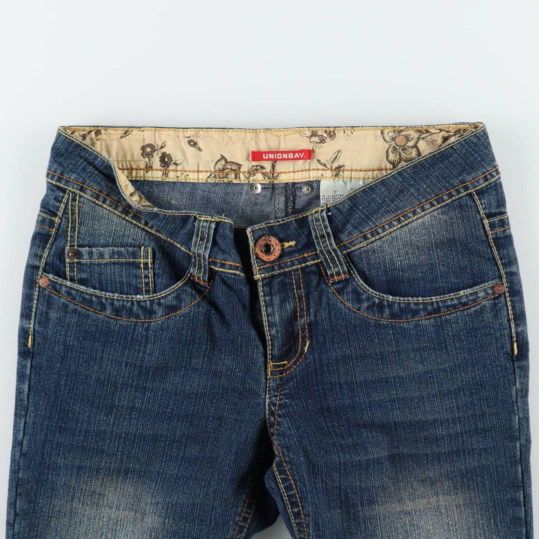 UNIONBAY Flare Cut Denim Pants, Women's Size L (equivalent to W29) cotton blue type Vintage Second Hand