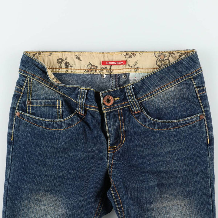 UNIONBAY Flare Cut Denim Pants, Women's Size L (equivalent to W29) cotton blue type Vintage Second Hand