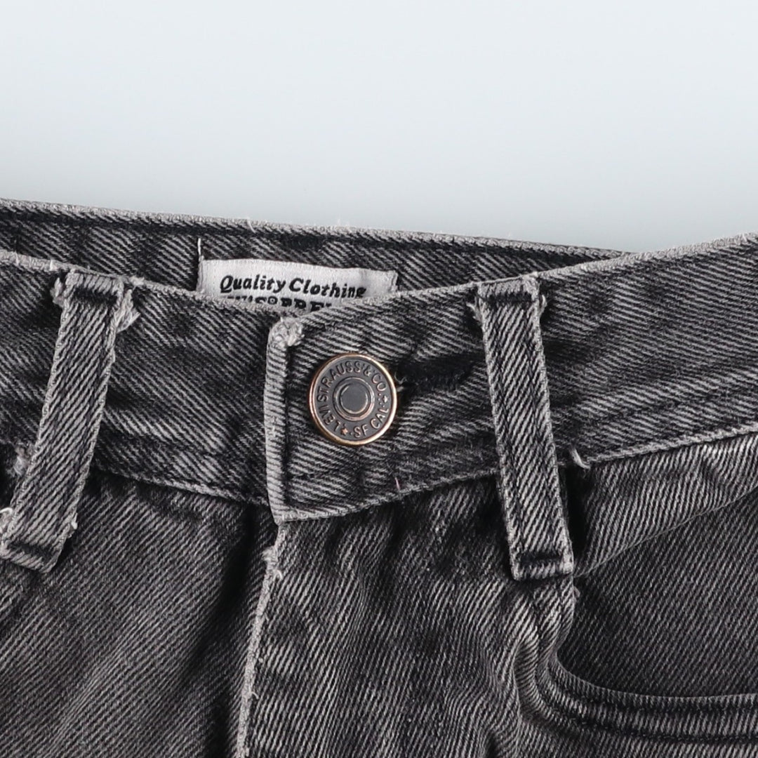 Levi's 517 Black Denim Bootcut Jeans, Women's Size M (W26 equivalent) cotton black type Vintage Second Hand