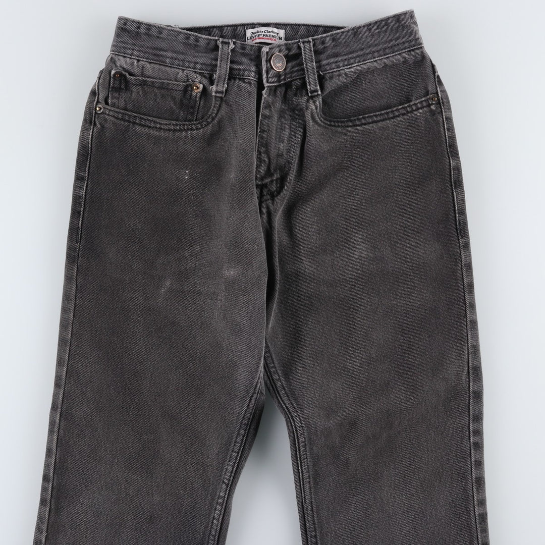 Levi's 517 Black Denim Bootcut Jeans, Women's Size M (W26 equivalent) cotton black type Vintage Second Hand