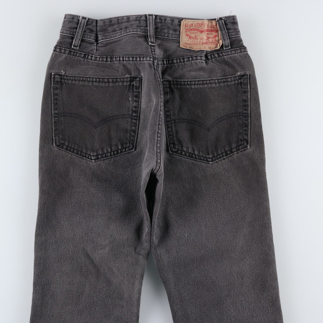 Levi's 517 Black Denim Bootcut Jeans, Women's Size M (W26 equivalent) cotton black type Vintage Second Hand