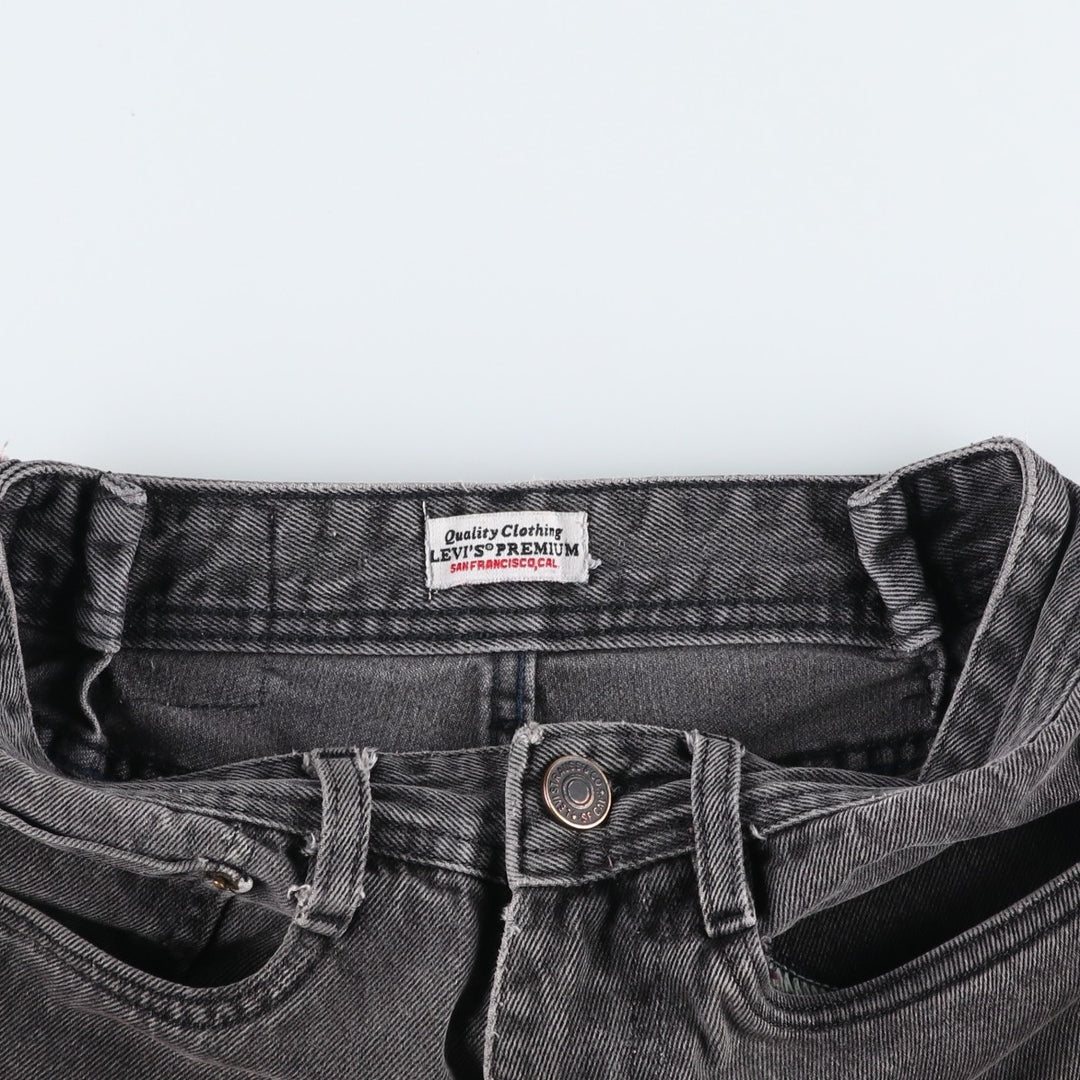 Levi's 517 Black Denim Bootcut Jeans, Women's Size M (W26 equivalent) cotton black type Vintage Second Hand