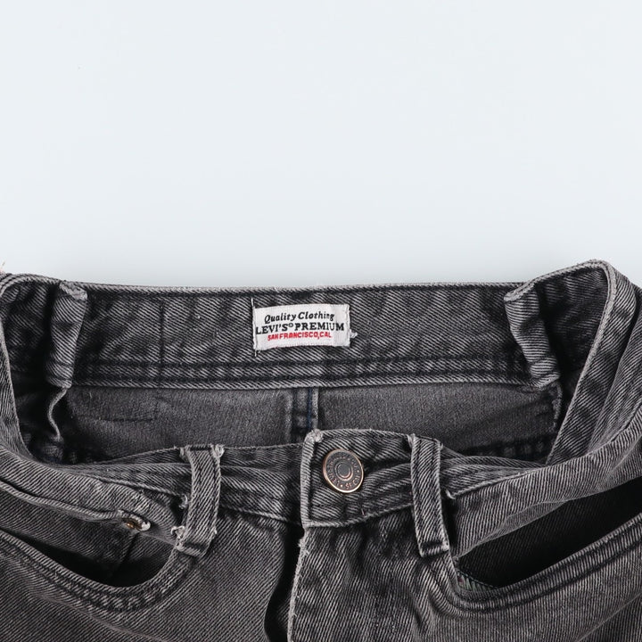 Levi's 517 Black Denim Bootcut Jeans, Women's Size M (W26 equivalent) cotton black type Vintage Second Hand
