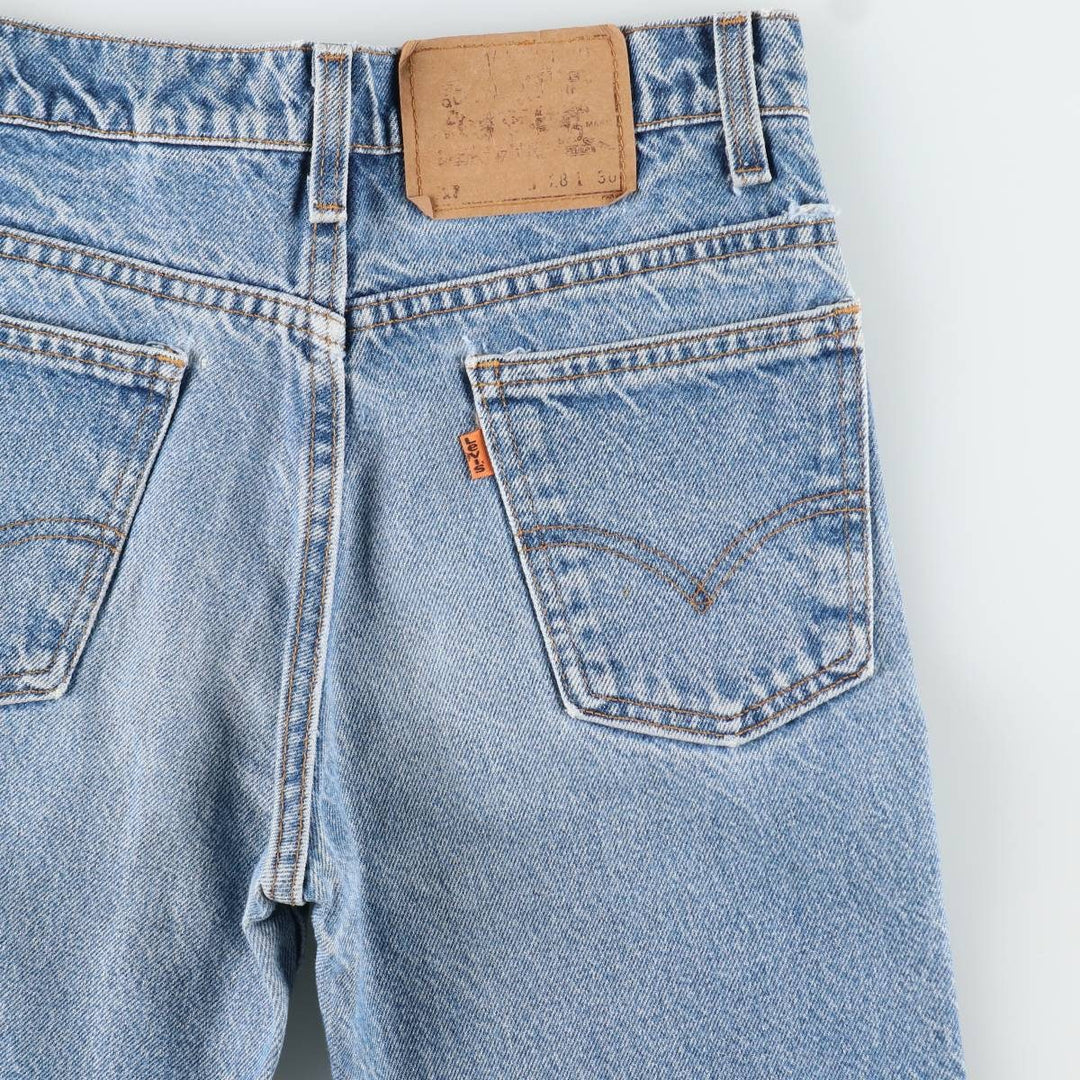 1990'S Levi's 20517-0217 Orange Tab Bootcut Denim Pants, Made in USA, Women's Size L (equivalent to W28), Vintage. cotton blue type Vintage Second Hand